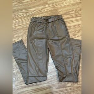 Brown Faux Leather Leggings